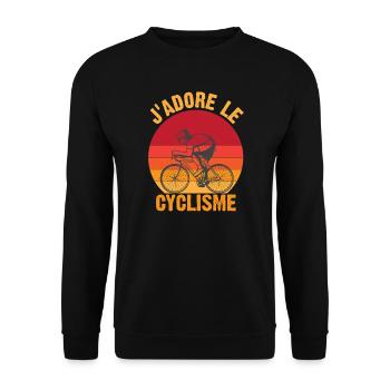 I love cycling birthday gift - Unisex Sweatshirt - black - Front - Alina (178cm) & Michal (187cm)
