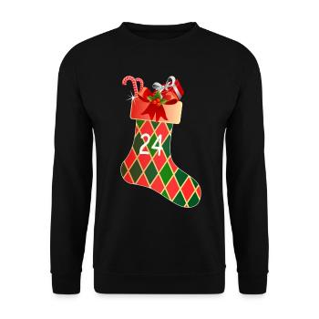 24 décembre Chaussette - Sweat-shirt Unisexe - noir - Devant - Alina (178cm) & Michal (187cm)