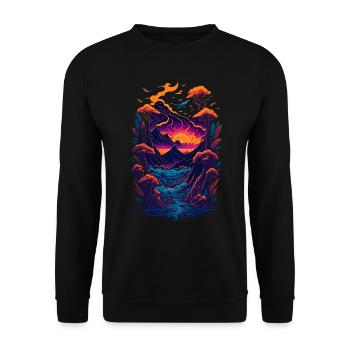 Fantastique illustration de paysage - Sweat-shirt Unisexe - noir - Devant - Alina (178cm) & Michal (187cm)