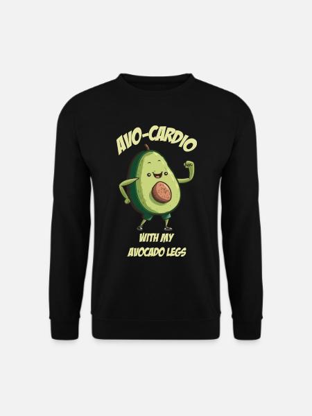 Avo Cardio Avocado does sports - Unisex Sweatshirt - black