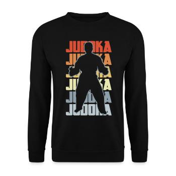 Vintage Judoka - Unisex Pullover - Schwarz - Vorne - Alina (178cm) & Michal (187cm)