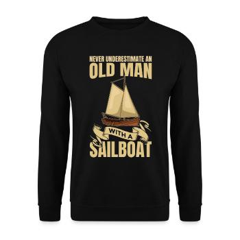 Ne sous-estimez jamais un vieux marin - Sweat-shirt Unisexe - noir - Devant - Alina (178cm) & Michal (187cm)