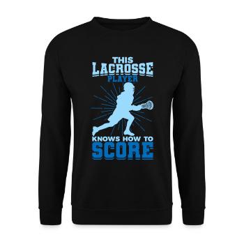 Garçon jouant à la crosse - Sweat-shirt Unisexe - noir - Devant - Alina (178cm) & Michal (187cm)