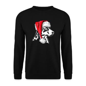 Santa Appenzeller Sennenhund Weihnachten Hunde - Unisex Pullover - Schwarz - Vorne - Alina (178cm) & Michal (187cm)