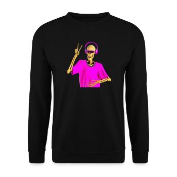 Sensenmann liebt coole Musik - Unisex Pullover - Schwarz - Vorne - Alina (178cm) & Michal (187cm)