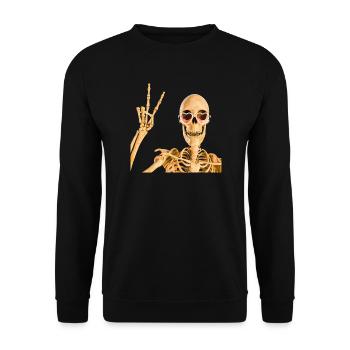 Der Sensenmann ist doch anders, als wir dachten! - Unisex Pullover - Schwarz - Vorne - Alina (178cm) & Michal (187cm)