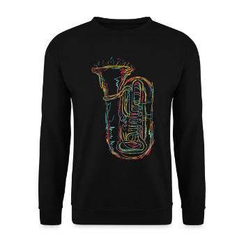 Croquis de tuba - Sweat-shirt Unisexe - noir - Devant - Alina (178cm) & Michal (187cm)