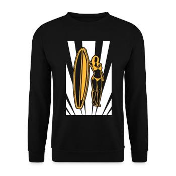 Surfing Sketch - Unisex Sweatshirt - black - Front - Alina (178cm) & Michal (187cm)