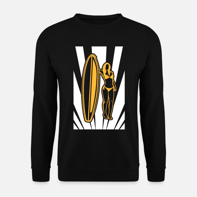 Surfen Skizze - Unisex Pullover - Schwarz