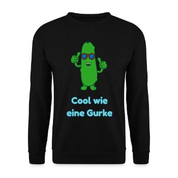 Cool wie eine Gurke - Unisex Pullover - Schwarz - Vorne - Alina (178cm) & Michal (187cm)