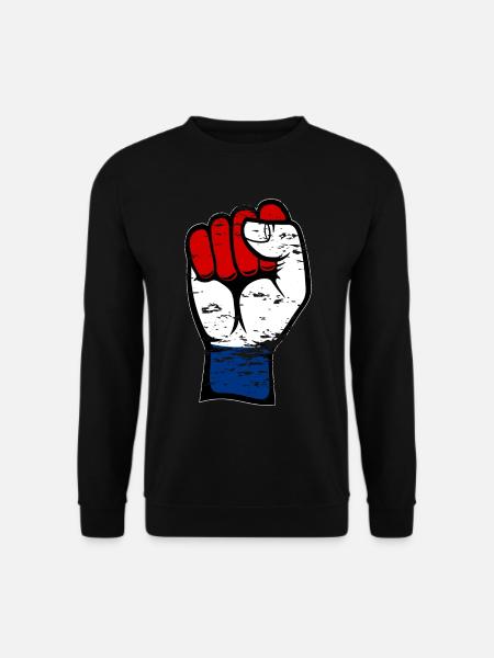 Holland Flagge Faust used - Unisex Pullover - Schwarz