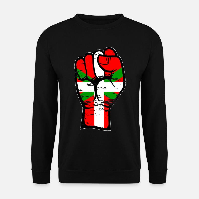Poing de drapeau basque utilisé - Sweat-shirt Unisexe - noir