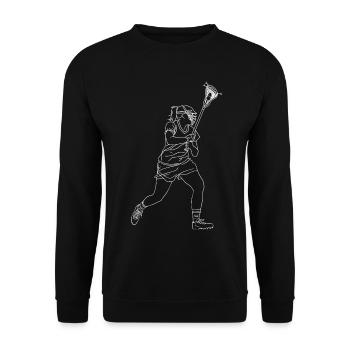 Lacrosse Player Sketch - Unisex Sweatshirt - black - Front - Alina (178cm) & Michal (187cm)