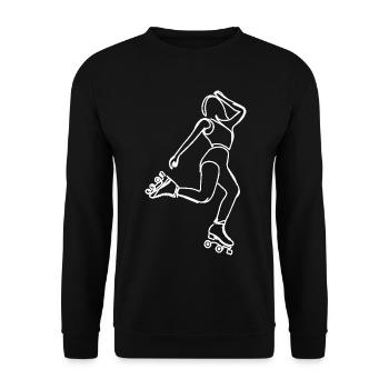 Roller Skater Drawing - Unisex Sweatshirt - black - Front - Alina (178cm) & Michal (187cm)