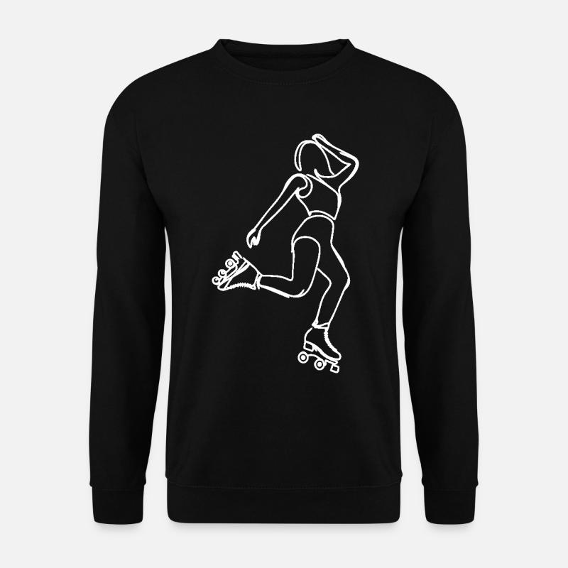 Rollschuhfahrerin Zeichnung - Unisex Pullover - Schwarz