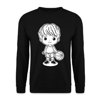 Little Basketball Boy - Unisex Sweatshirt - black - Front - Alina (178cm) & Michal (187cm)
