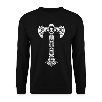 Mjöllnir symbole viking - Sweat-shirt Unisexe - noir - Devant - Alina (178cm) & Michal (187cm)