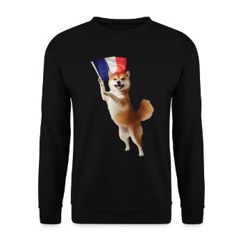 Shiba Inu - Unisex Pullover - Schwarz - Vorne - Alina (178cm) & Michal (187cm)