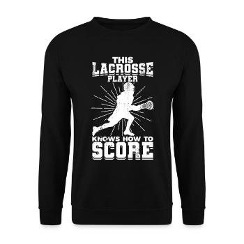 Lacrosse Junge - Unisex Pullover - Schwarz - Vorne - Alina (178cm) & Michal (187cm)