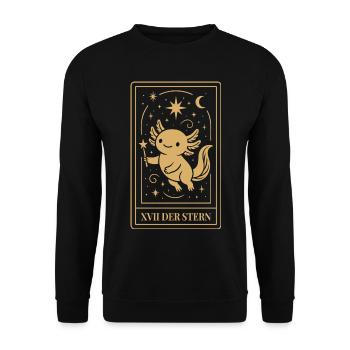 Carte de Tarot Axolotl - L’Étoile (XVII) - Sweat-shirt Unisexe - noir - Devant - Alina (178cm) & Michal (187cm)