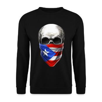 Puerto Rican Skull - Unisex Sweatshirt - black - Front - Alina (178cm) & Michal (187cm)