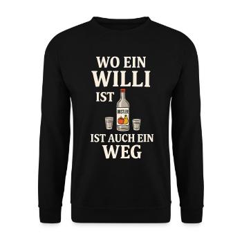 Willi Obstler  - Unisex Pullover - Schwarz - Vorne - Alina (178cm) & Michal (187cm)