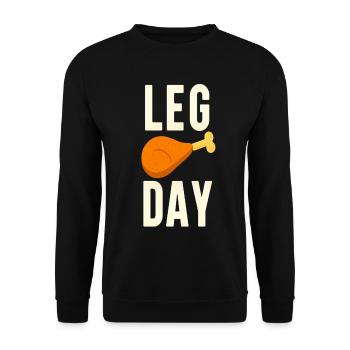 Fun Leg Day Costume de Thanksgiving Journée de la dinde - Sweat-shirt Unisexe - noir - Devant - Alina (178cm) & Michal (187cm)