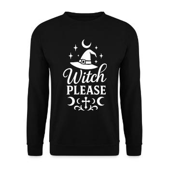 Witch Please Halloween Costume Funny Saying - Unisex Sweatshirt - black - Front - Alina (178cm) & Michal (187cm)