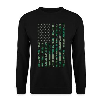 Drapeau des États-Unis Camoflage - Sweat-shirt Unisexe - noir - Devant - Alina (178cm) & Michal (187cm)