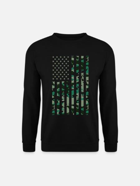 USA Flag Camoflage - Unisex Sweatshirt - black