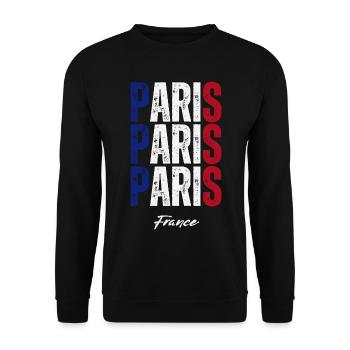 Paris Frankreich, Erinnerung an Paris - Unisex Pullover - Schwarz - Vorne - Alina (178cm) & Michal (187cm)