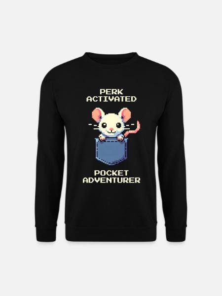 Perk Activated: Pocket Adventurer | Rat - Unisex Sweatshirt - black