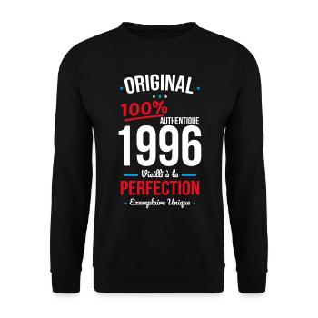 1996 – Original – Exemplaire unique - Sweat-shirt Unisexe - noir - Devant - Alina (178cm) & Michal (187cm)