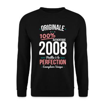 2008 – Original – Einzigartiges Exemplar - Unisex Pullover - Schwarz - Vorne - Alina (178cm) & Michal (187cm)