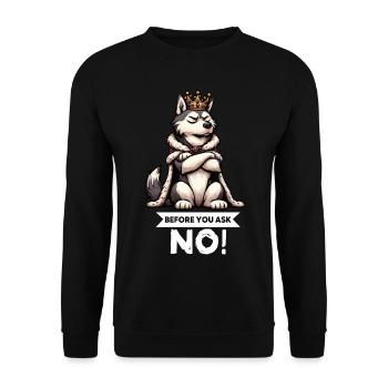 Avant de demander Husky Huskies Huskyowners Huskyfan - Sweat-shirt Unisexe - noir - Devant - Alina (178cm) & Michal (187cm)