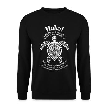 Haka Shout Haka Chant Haka Dance New Zealand - Unisex Sweatshirt - black - Front - Alina (178cm) & Michal (187cm)