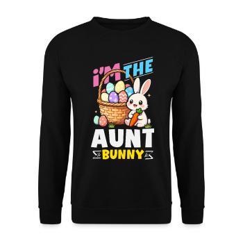 Joyeuse Pâques, douce chasse aux œufs du lapin, œufs de Pâques - Sweat-shirt Unisexe - noir - Devant - Alina (178cm) & Michal (187cm)