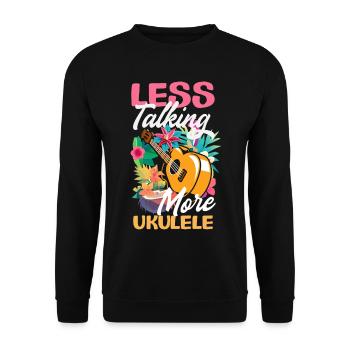 Moins de paroles, plus de ukulélé, disant un musicien drôle - Sweat-shirt Unisexe - noir - Devant - Alina (178cm) & Michal (187cm)