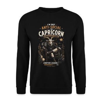 Capricorn Tribal Ambition - Zodiac Humor - Unisex Sweatshirt - black - Front - Alina (178cm) & Michal (187cm)