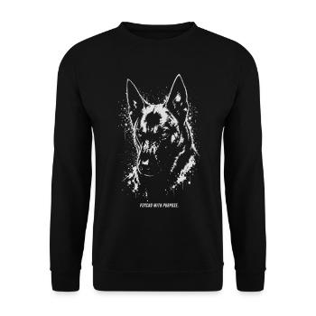 Malinois - Psycho with Purpose - Unisex Sweatshirt - black - Front - Alina (178cm) & Michal (187cm)