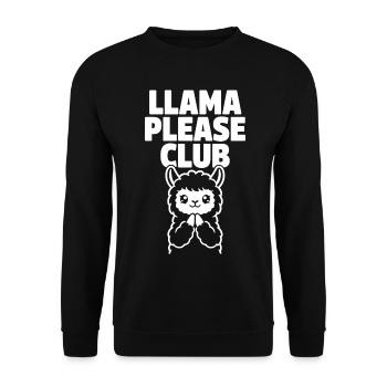 Club Llama Please – Lama mignonne - Sweat-shirt Unisexe - noir - Devant - Alina (178cm) & Michal (187cm)
