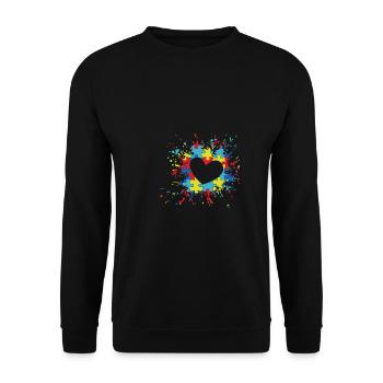 Sensibilisation à l'autisme t-shirt - Sweat-shirt Unisexe - noir - Devant - Alina (178cm) & Michal (187cm)