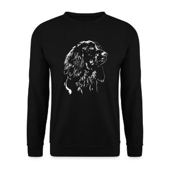 DEUTSCH LANGHAAR Jagdhund Jagdhunde Hunde Wilsigns - Unisex Pullover - Schwarz - Vorne - Alina (178cm) & Michal (187cm)