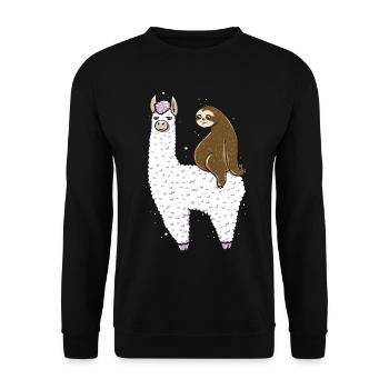 sloth - Unisex Sweatshirt - black - Front - Alina (178cm) & Michal (187cm)
