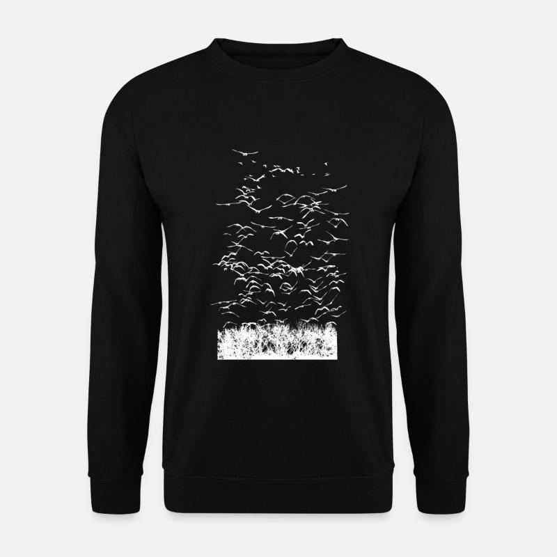 Wildgänse Wildgans Vogelschwarm - Unisex Pullover - Schwarz