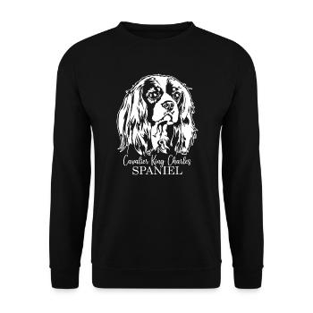 CAVALIER KING CHARLES SPANIEL Chien portrait chiens - Sweat-shirt Unisexe - noir - Devant - Alina (178cm) & Michal (187cm)