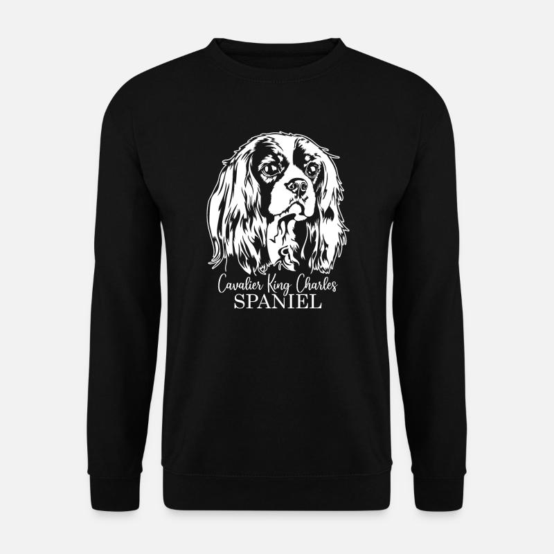 CAVALIER KING CHARLES SPANIEL Hundeportrait Hunde - Unisex Pullover - Schwarz