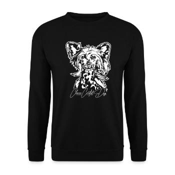 CHINESE CRESTED DOG hairless Hunde Hund Wilsigns - Unisex Pullover - Schwarz - Vorne - Alina (178cm) & Michal (187cm)
