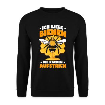 Bienen Imkerei Bienenzüchter Imker Spruch - Unisex Pullover - Schwarz - Vorne - Alina (178cm) & Michal (187cm)