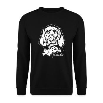 Vizsla Drahthaar Portrait Hund Hunde Wilsigns - Unisex Pullover - Schwarz - Vorne - Alina (178cm) & Michal (187cm)